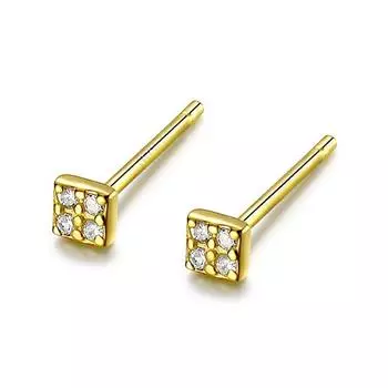 Simple Square Small Fresh Ear Bone Nails Sleeping and Bathing Without Removing Niche Ear Piercings for Women