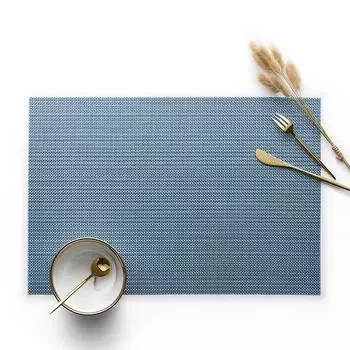 Simple Square Woven Imitation Linen Placemat Insulated Western Food Placemat PVC Anti-scalding and Waterproof Table Mat 1 size