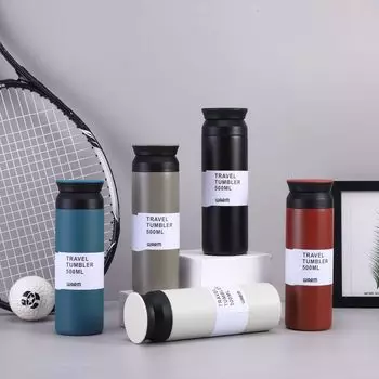 Simple Stainless Steel Thermos Cup Outdoor Portable High Appearance Level Coffee Cup Large Capacity Vacuum Element Cup 350ml