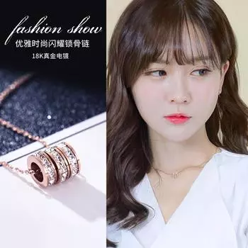 Simple Student with Titanium Steel Necklace for Female Rose Gold Plated Clavicle Chain for Fashion Trendy Women Gifts