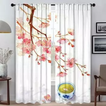 Simple Style Anti-mosquito Curtains 2 Pieces Living Room Curtain Halloween Decoration Tulle for Bedroom Partition Shades Blinds W50xH70cmx2pcs-CL