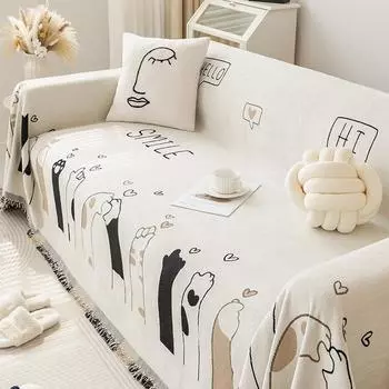 Simple Style Cat s Paw шенилловое полотенце для дивана нескользящее гостиная антицарапающий ворс шерстяное одеяло диван все включено универсальный 180*130cm