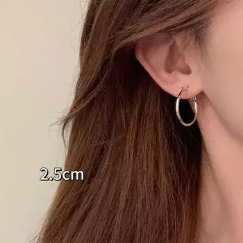 Simple Style Silver Pigment Ring Big Ear Ring Circle Exaggerated Fancy Sexy Earrings Women s Beautiful Earring Ear Clip Earrings