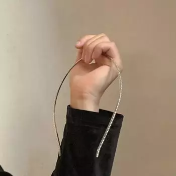 Simple Super Thin Headbands Silver Metal Crystal Hairband Headpiece Rhinestone Hair Hoop Women Super Thin