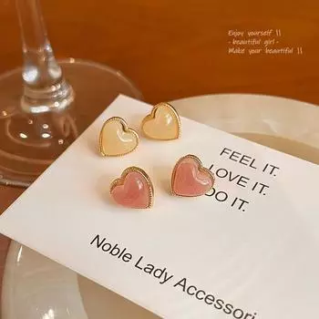 Простые темпераментные компактные изысканные серьги в форме персикового сердца для женщин 1 pair