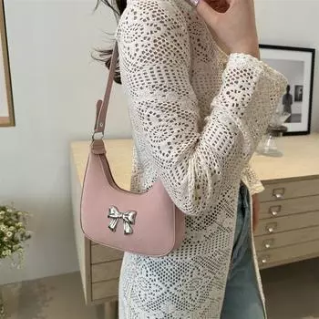 Simple texture shoulder bag new trendy foreign style women s bag niche design foreign style underarm women s bag чёрный