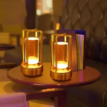 Simple Touch Sensor LED Table Lamp Rechargeable Desk Lamp 3Colors Adjustable Bedside Creative Ambient Light Bar Room Decor Light золотистый