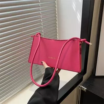 Simple women s bag 2024 new summer fashion shoulder armpit bag personalized foreign casual messenger small square bag women чёрный