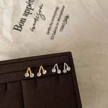Simple Zircon Cherry Stud Earrings Women S Small And Exquisite Personality Fashion Trend Temperament Elegant Versatile Earrings