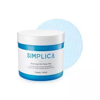 SIMPLICA Blooming Cica Toner Pad 70 шт., 140 мл