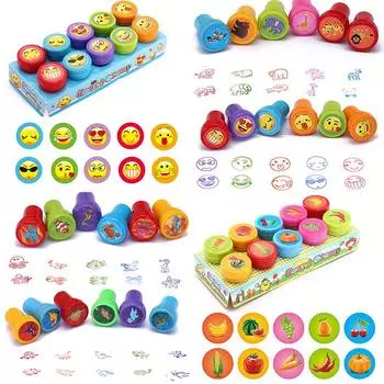 Простота Мультфильм печать Штамп Скрапбукинг Дети Раннее образование DIY Детская игрушка печать Резиновый штамп Штампы Скрапбукинг Награда Игрушка 1