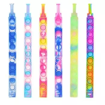 Simplicity Decompression Toy New Hot Bracelet Anti Stress Reliever Sensory Push Bubble Children Kids Adult Gift Dimple Popite Toys