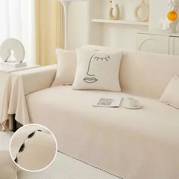 Simplicity Four Seasons Универсальный чехол для дивана в гостиной из шенилла, однотонный мягкий диванный плед, современная дышащая подушка для дивана 1seater 180x130cm темно-серого