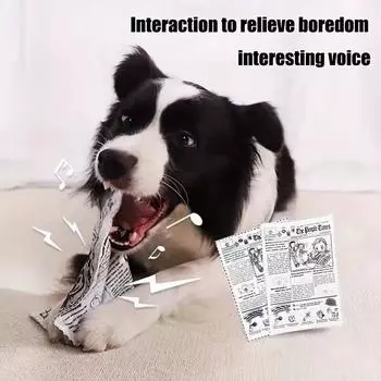 Simplicity JQK Газета для щенков Игрушки для собак Маленькие и средние собаки Звуковая игрушка для домашних животных Интерактивные игральные карты Писк от скуки Игрушки-пищалки newspaper