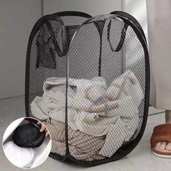 Simplicity Laundry Bag Pop Up Mesh Washing Foldable Laundry Basket Bag Hamper Storage Dirty Clothes Hamper Cesta De Ropa Sucia S белый