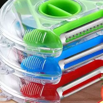 Simplicity Многофункциональная овощечистка Легко чистить Заменить вращающийся инструмент для шинковки Прочный 3 в 1 кухонный инвентарь синий