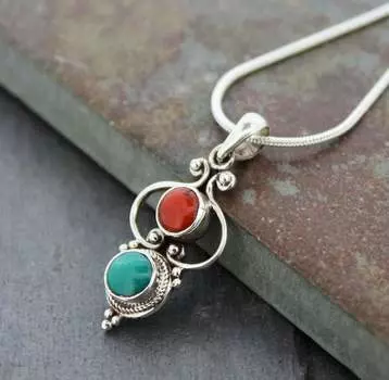 Simply Perfect Tibetan Sterling Pendant Simply Perfect Tibetan Sterling Pendant Free Size синий
