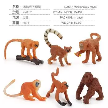Simulated Animal Monkey Model, Long-Tailed Monkey, Golden Monkey, Spider Monkey, Orangutan, Solid Ornament