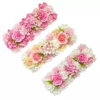 Simulated Artificial Flower Wall Panel 3D Arched Door Flower Row Farmhouse Decoration Style 3