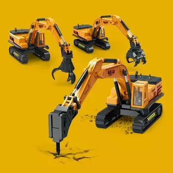 Имитация детской инженерной машинки, игрушечный дробитель камней, захват для дерева, модель крана, модель машинки для мальчика, подарок на день рождения P128