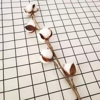 Simulated Cotton Branch Flower Natural Handmade Cotton Head Living Room Bouquet Studio Ornament Shopping Mall Props