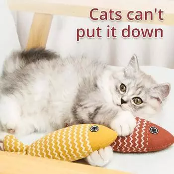 Simulated Fish Cat Toy Self Hi Divine Tool Pet Supplies Cat Simulated Fish Toy Jumping Fish Cotton Cloth Fish pet toys жёлтый