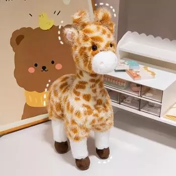 Simulated Giraffe Plush Toy Cute Deer Doll Pillow Girl Sleeping Rag Doll Elk Doll 35cm