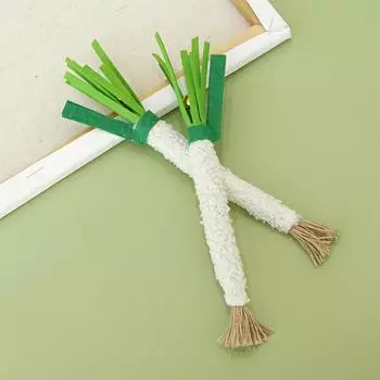 Simulated Green Onion Vegetable Sound-Making Teething Sticks, Sound-Making, Bite-Resistant, Self-Entertaining Teething And Amusing Cats
