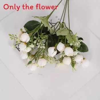 Simulated Rose Small Bouquet Multi Head Flower Bud Wedding Hotel Home Decoration
