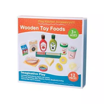 Simulated Wooden Kitchenware Toys, Parent-child Interactive Game Props One Size