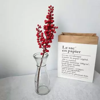 Simulation 5-Pronged Berry Red Bean Branch, Rich Fruit Foam Red Fruit Hanging Pulp Fruit Direct Sales Shooting Props красный