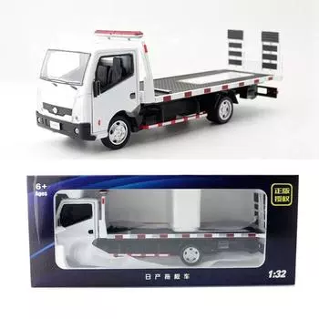 Simulation Alloy Flatbed Trailer Model Toy With Sound And Functions Light White