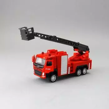 Simulation Alloy Ladder Fire Truck Model Toy For Collection And Display