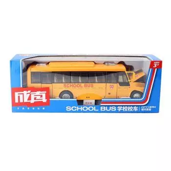 Simulation Alloy Yellow School Bus Model Toy With Sound And Functions Light