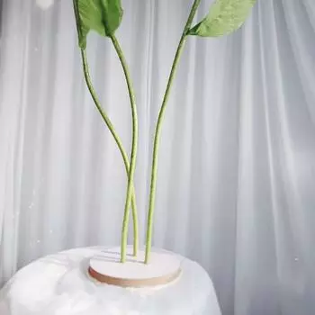 Имитация искусственной подставки для цветов, столб из ПВХ, 1,35 м, зеленые листья, стебель цветка, витрина, поставка, фоновое украшение