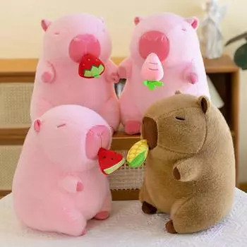 Simulation Avocado Capybara Plush Toy PP Cotton Capibara Anime Fluffty Toy Birthday Gift зелёный