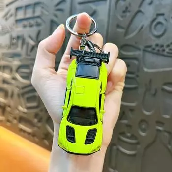 Simulation Car Key Chain Mini Schoolbag Pendant Sports Car Key Rings Interior Accessories