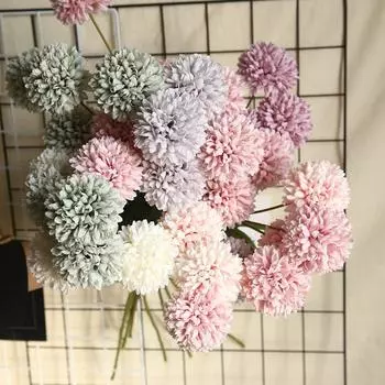 Моделирование D andelion Цветочная ткань Цветы Свадебный букет Декор для вечеринки разноцветный