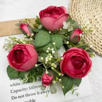 Simulation Dew Lotus Candlestick Wreath, European Holiday Table Candle Cup Decorative Ring Simulation Candlestick Wreath розы красного