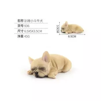 Simulation French Bulldog Bully Dog Animal Model Doll, Lying Position Series Puppy Ornament Figure