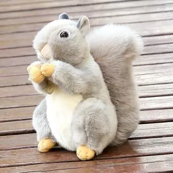 Simulation Hold Hazelnut Squirrel Plush Toy Stuffed lifelike Big Tail Squirrel Plushies For Kids Birthday Gift Garden Decor DOll about 20cm