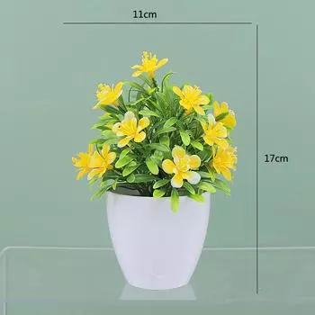 Simulation Japonica Causonis Plastic Fake Flowers Green Plants For Home Decor Yellow