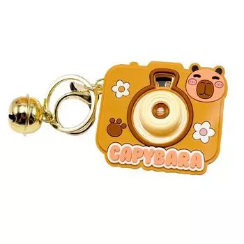Simulation Luminous Capybara Mini Camera Keyring Cartoon Key Chain Schoolbag Pendant style 4