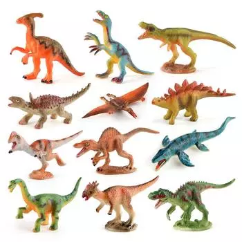 Simulation Mini Dinosaur Series Tyrannosaurus Rex Stegosaurus Velociraptor Pterosaur Fusarium Set Static Model