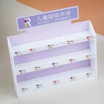 Simulation Mini Miniature Food Play Supermarket Rack Snack Shelf Scene Doll House Model Small Ornament Play House Toy