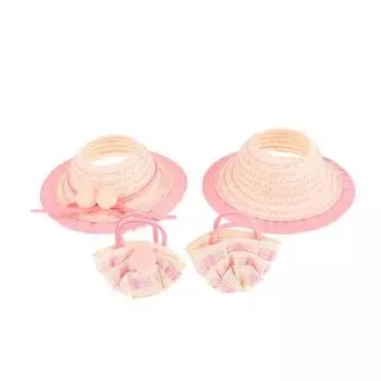 Simulation Mini Weaving Hat Shoulder Bag Labubu Dolls Clothes Outfit Cute Plush Doll Accessories Kid Pretend Play Toys A4