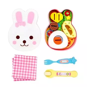 Simulation Model Lunch Box Pudding Toy Rabbit Shape Play House Toys Food Feeding Toy Birthday Gift as picture