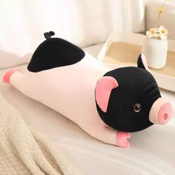 Simulation New Lying Little Fragrant Pig Plush Doll Pillow Pink Black Long Pig Plush Toy Home Decoration Gift For Girlfriend about 20cm