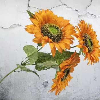 Simulation Of 3 Sunflowers Retro European Single Sunflower FakeFlower Rural Home Photography Prop Wedding Simulation Flower orange