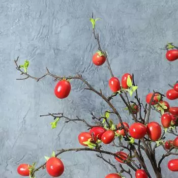 Имитация ветки вишни для украшения гостиной, фоновой стены, украшения томатов, цветы 80cm красный